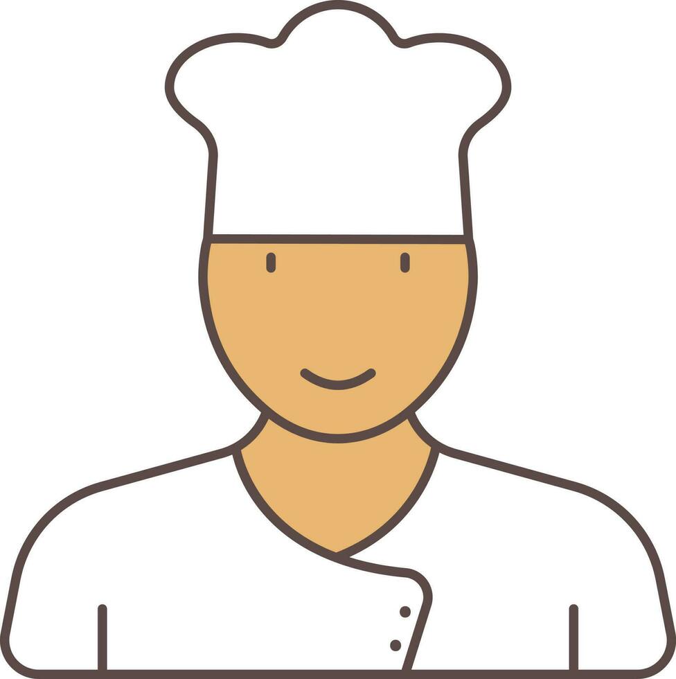 plano ilustración de masculino cocinero dibujos animados icono. vector