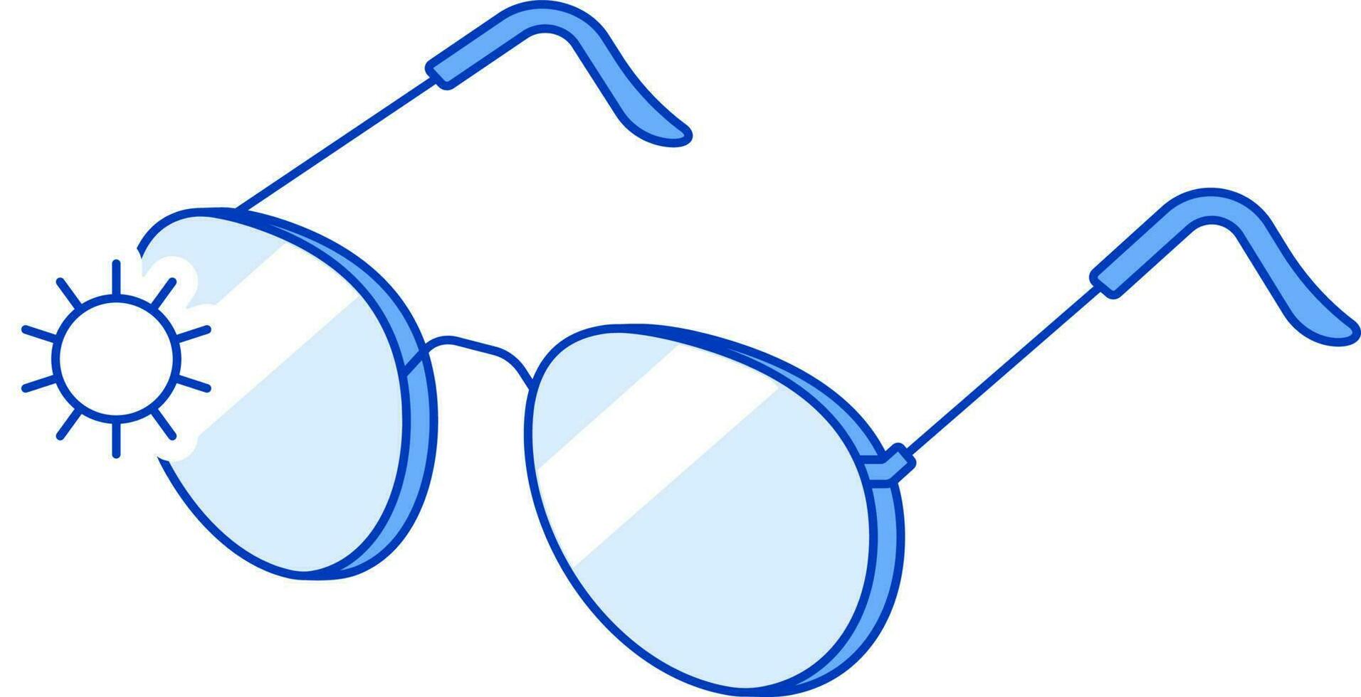 Flat Illustration Of Sunglasses Blue Icon. vector