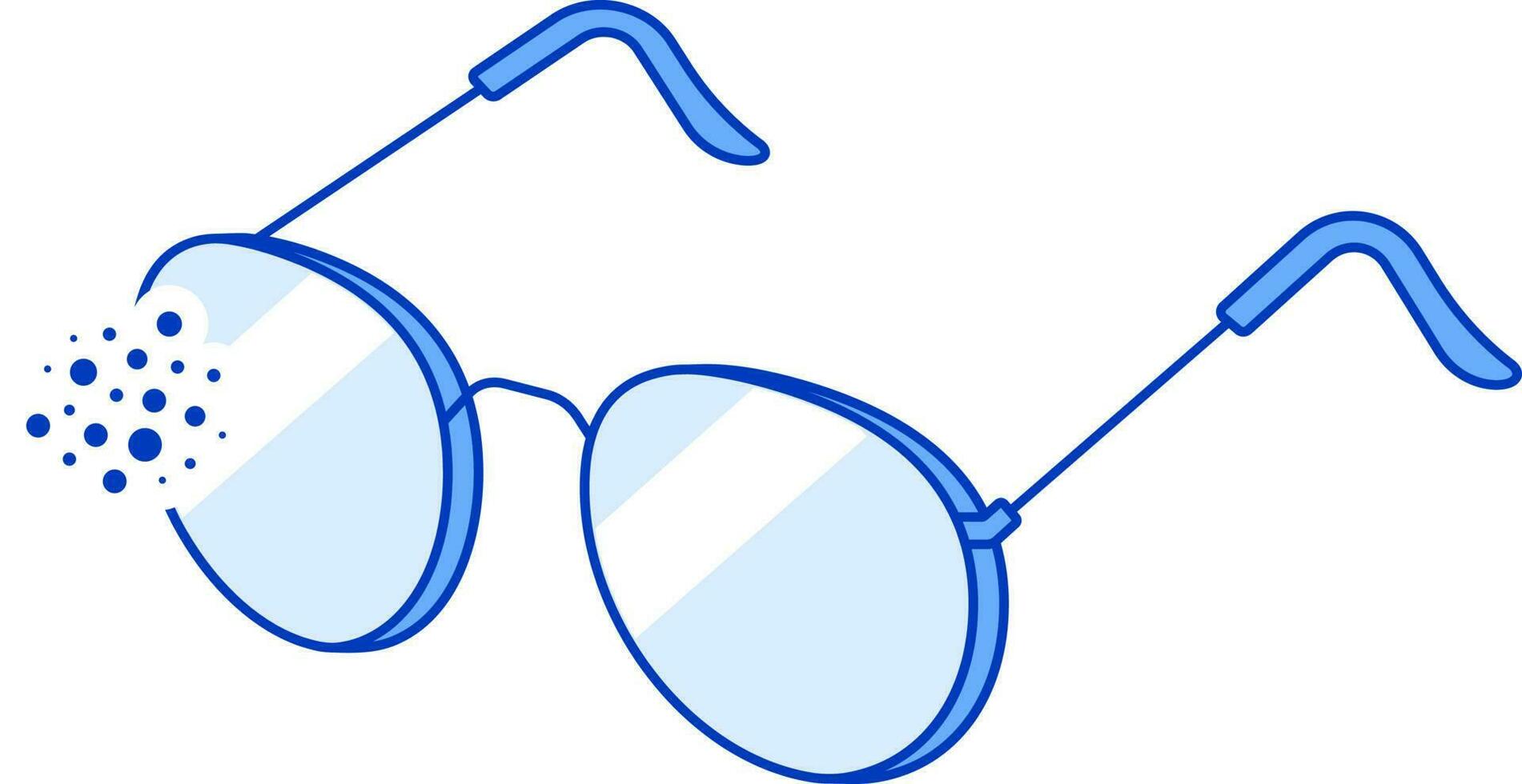 Blue Illustration OF Dust Repellent Glasses Flat Icon. vector