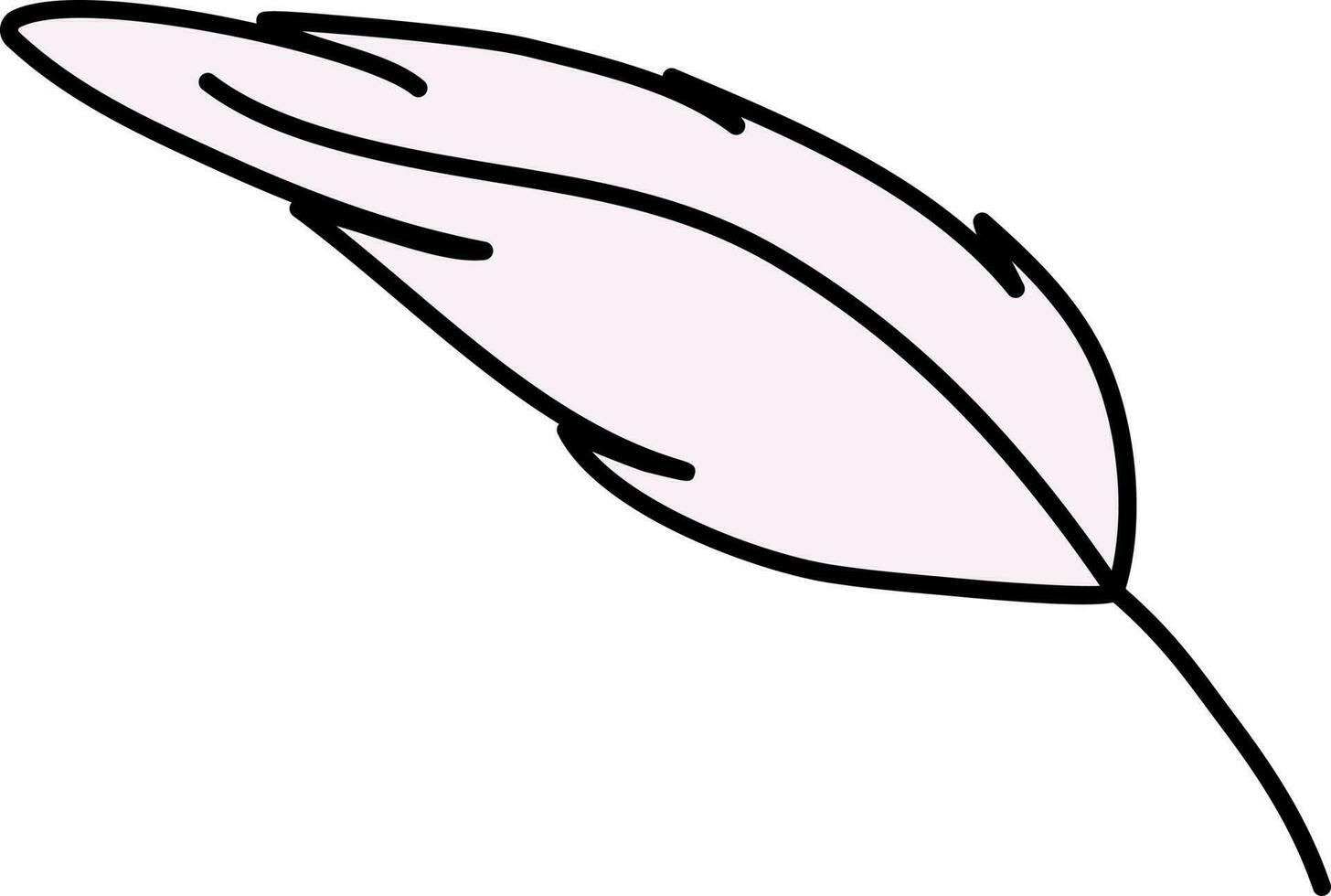 Isolated Feather Icon In Pink Color. vector