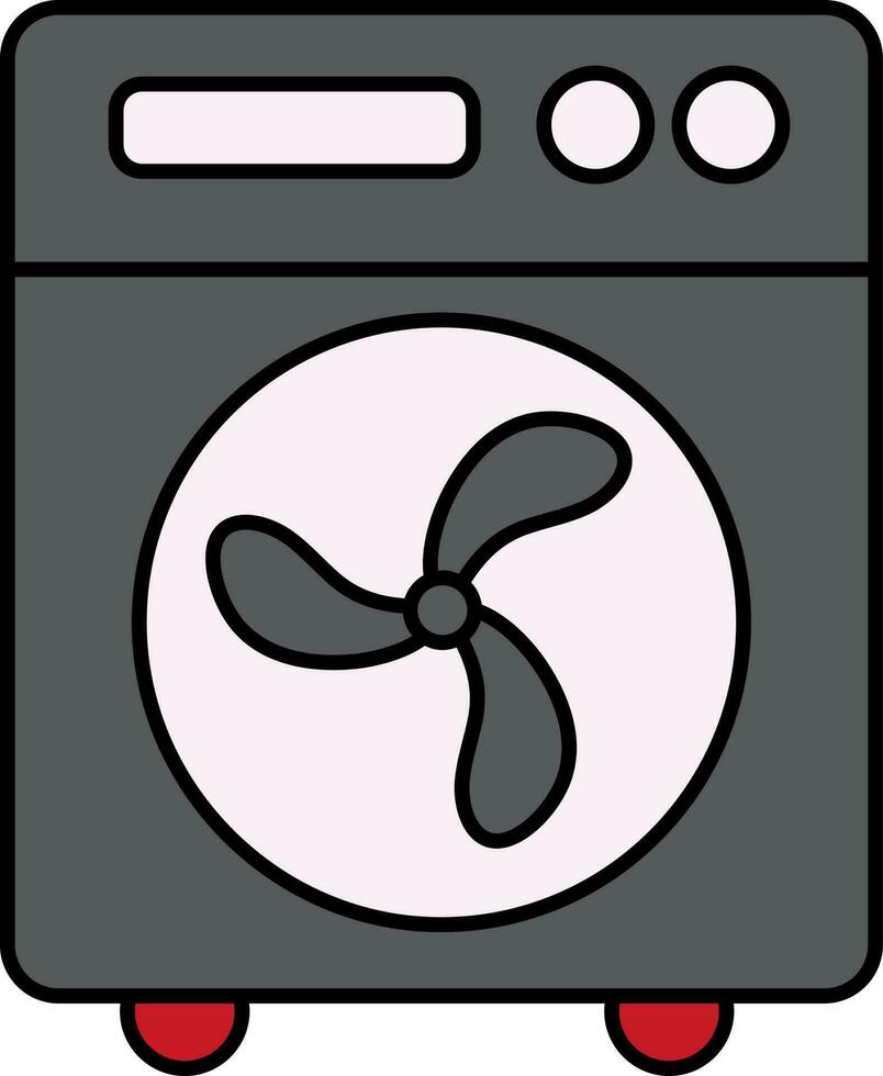 Washing Machine Icon In Gray And Pink Color. vector