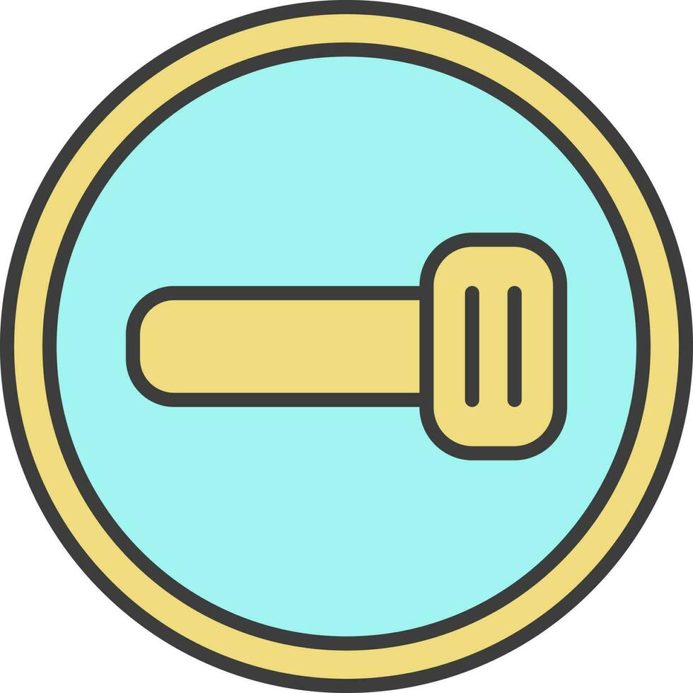 Slide Switch Icon In Turquoise And Yellow Color. vector