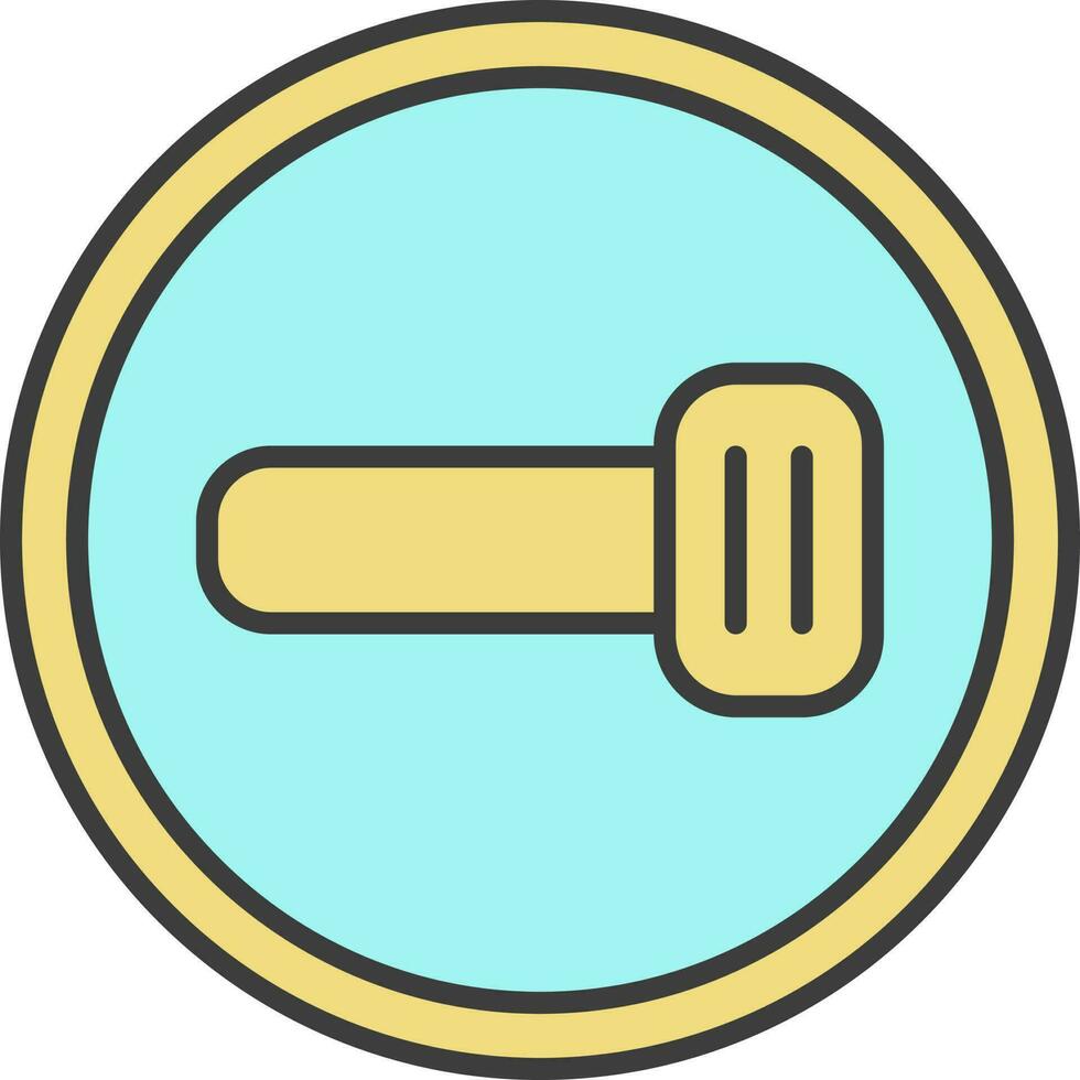 Slide Switch Icon In Turquoise And Yellow Color. vector