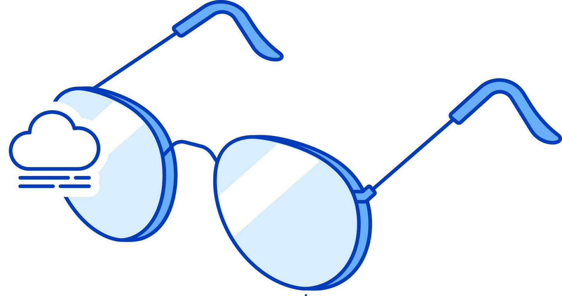 Anti Fog Glasses Blue Icon In Flat Style. vector