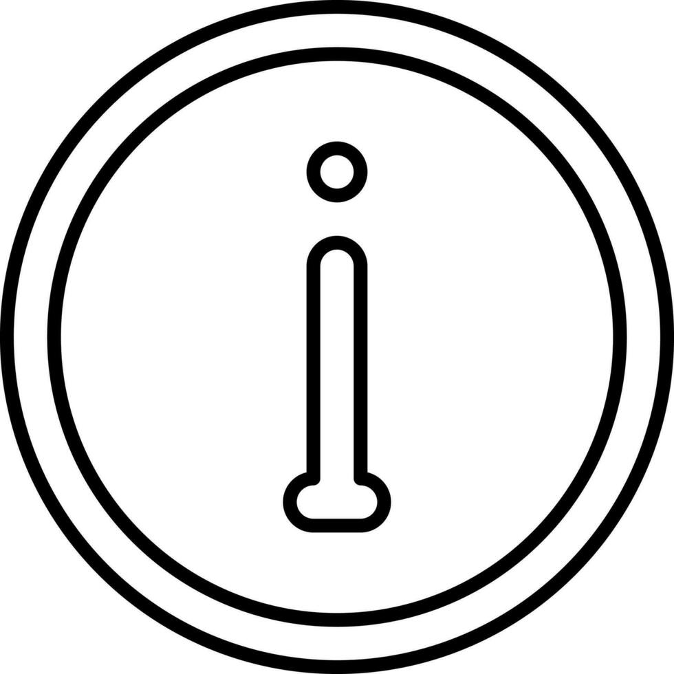 Info Circle Icon Or Symbol In Black Line Art. vector
