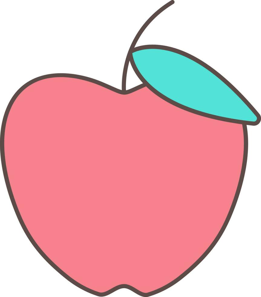Isolated Apple Icon In Red And Turquoise Color. vector