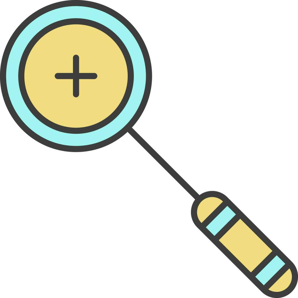 Turquoise And Yellow Zoom In Icon. vector