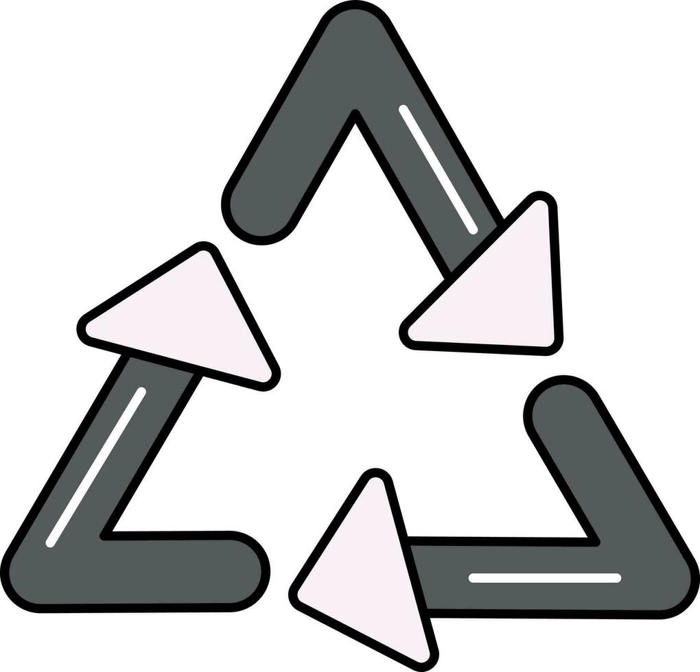 Recycle Icon Or Symbol In Gray And Pink Color. vector