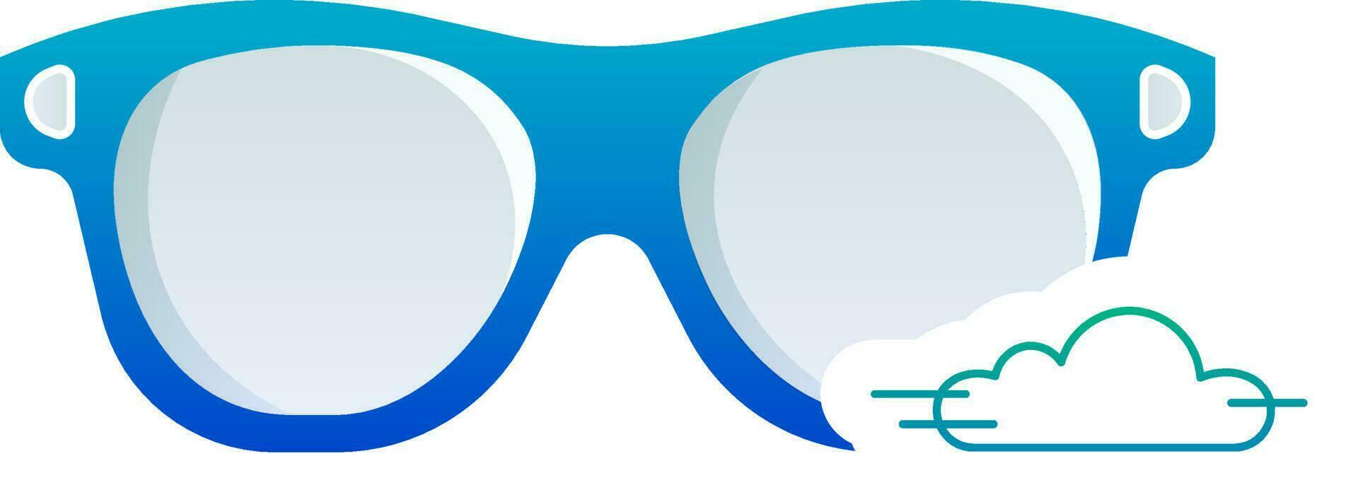 Anti Fog Glasses Blue Icon In Flat Style. vector