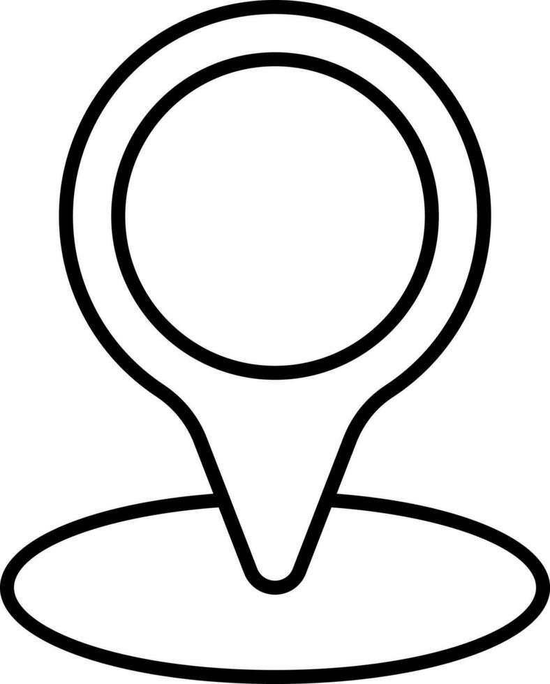Location Point Icon In Black Outline. vector