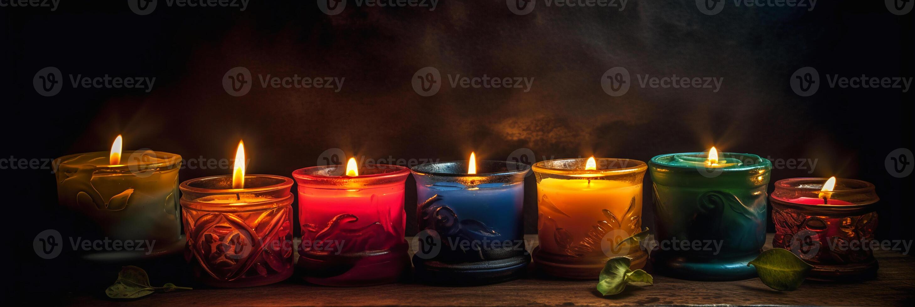 Candlelight, realistic photography background. photo