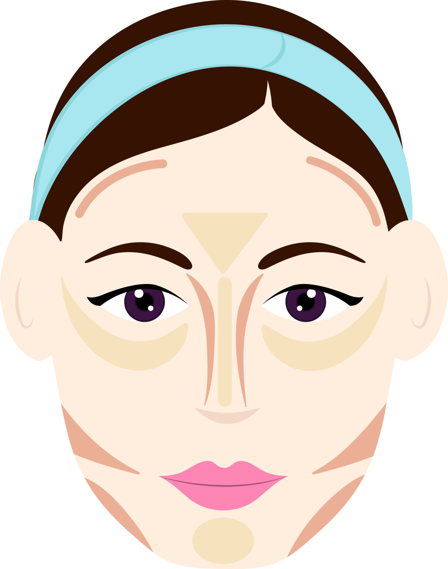 contour-or-highlight-on-diamond-face-shape-female-icon-in-flat-style