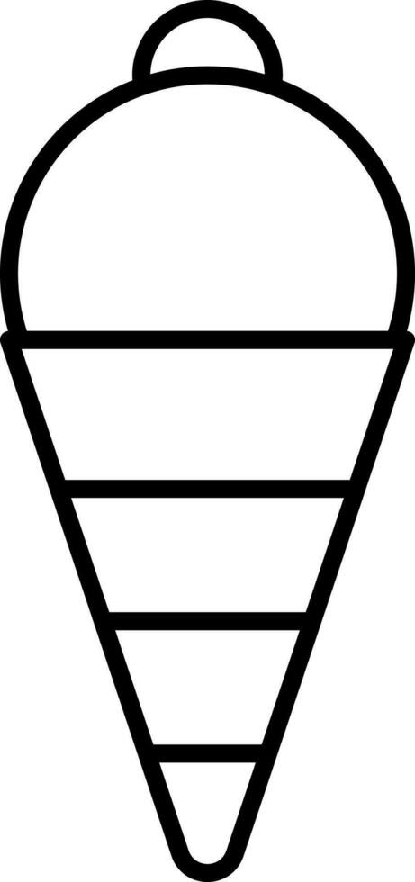 Ice Cream Cone Icon In Line Art. vector