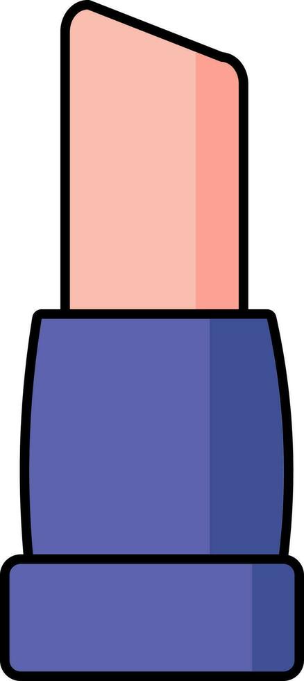 plano estilo lápiz labial icono en rosado y Armada azul color. vector
