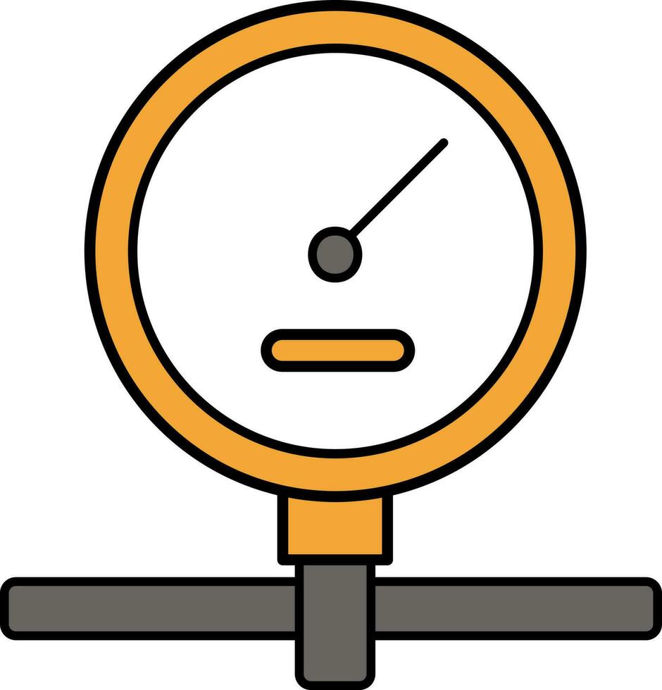 Pressure Gauge Icon In Orange And Gray Color. vector