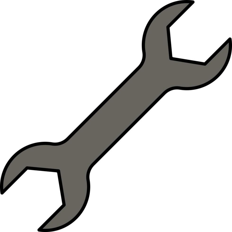 Isolated Wrench Icon In Gray Color. vector