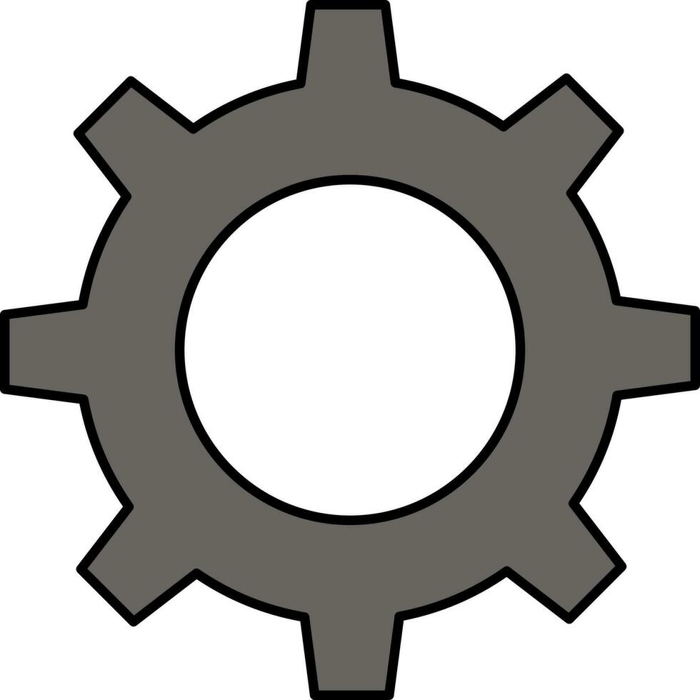 Grey Setting Icon Or Symbol In Flat Style. vector