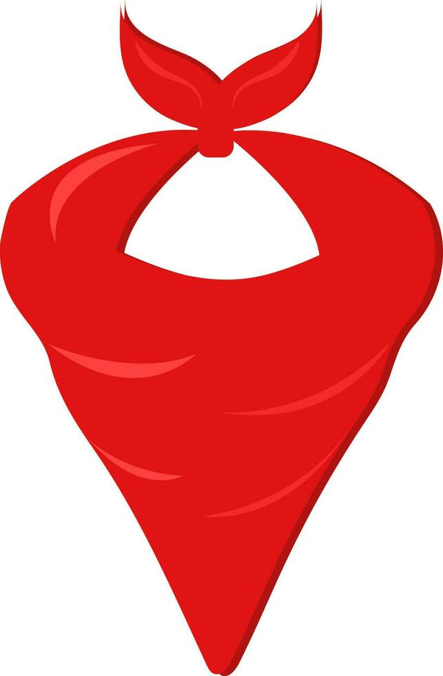 Isolated Triangle Scarf Icon In Red Color. vector