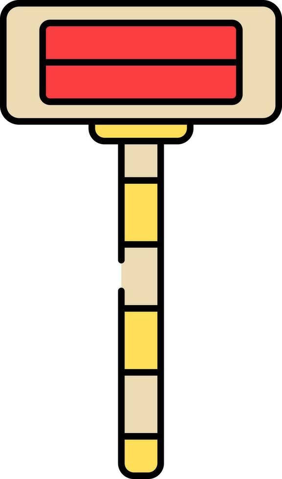 Red And Yellow Vintage Razor Machine Flat Icon. vector
