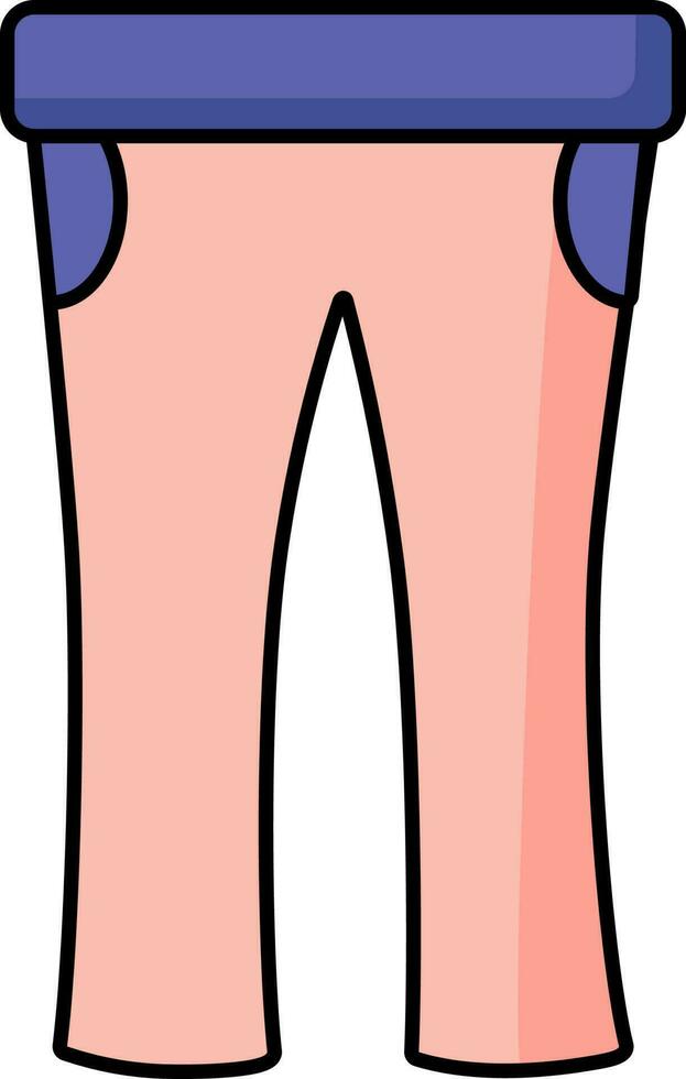 Isolated Pant Icon In Pink And Navy Blue Color. vector