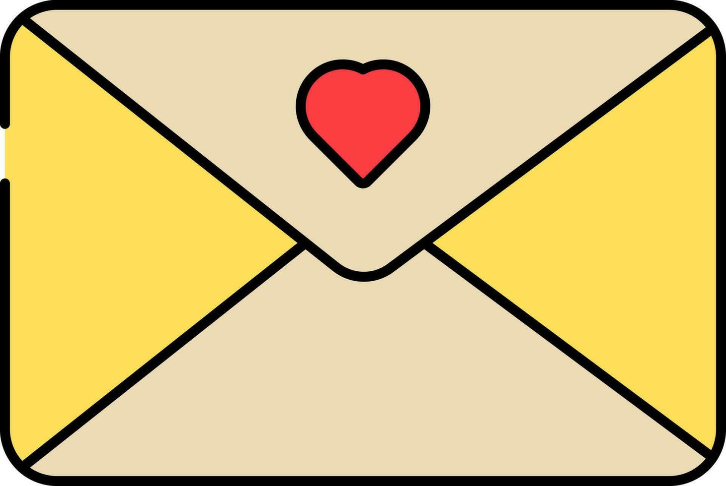 corazón símbolo sobre rojo y amarillo icono. vector