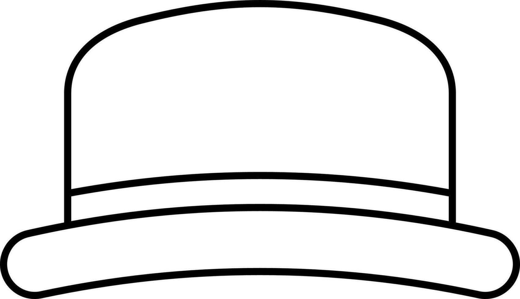 Isolated Bowler Hat Icon In Black Outline. vector