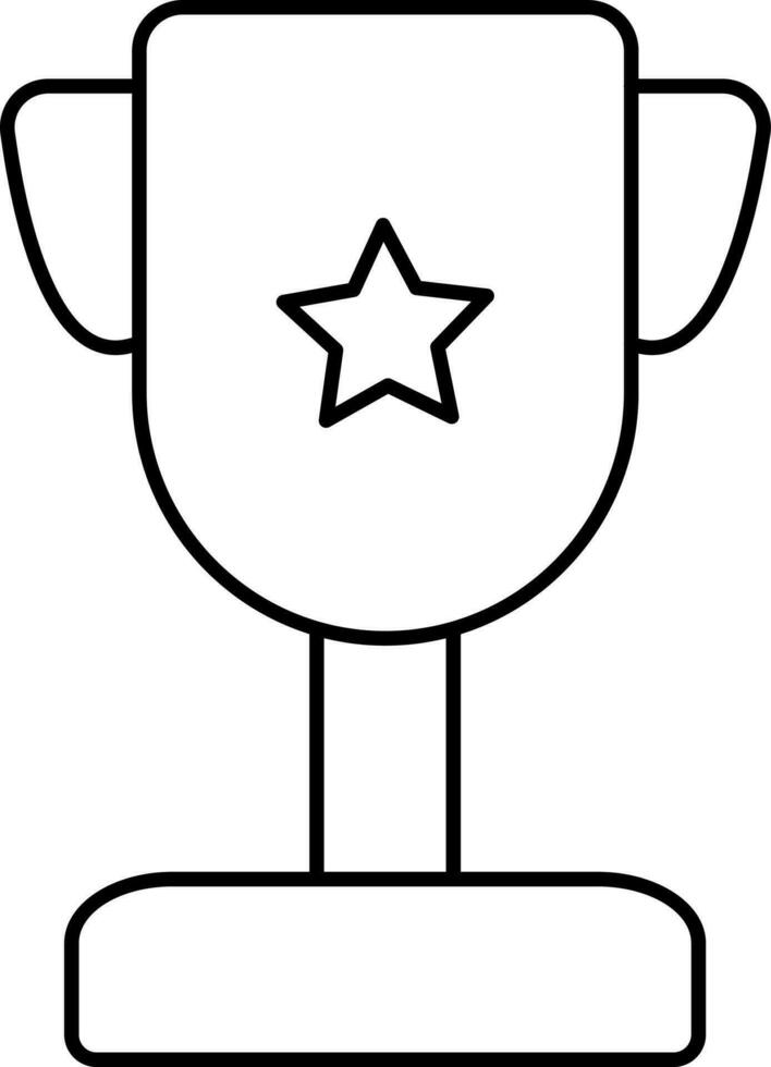 Black Thin Line Art Of Star Trophy Icon. vector