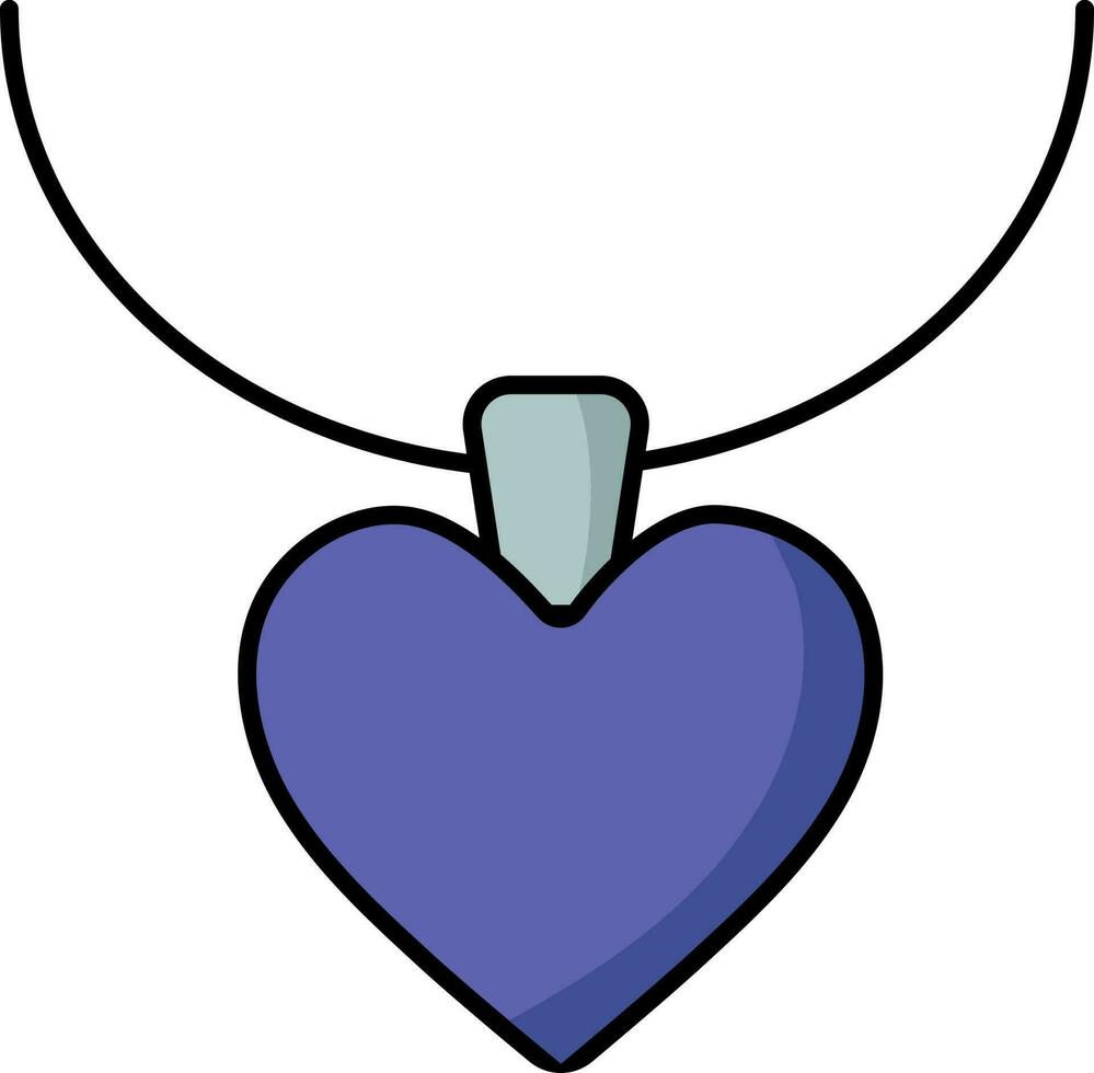 Heart Pendant Icon In Navy Blue And Gray Color. vector