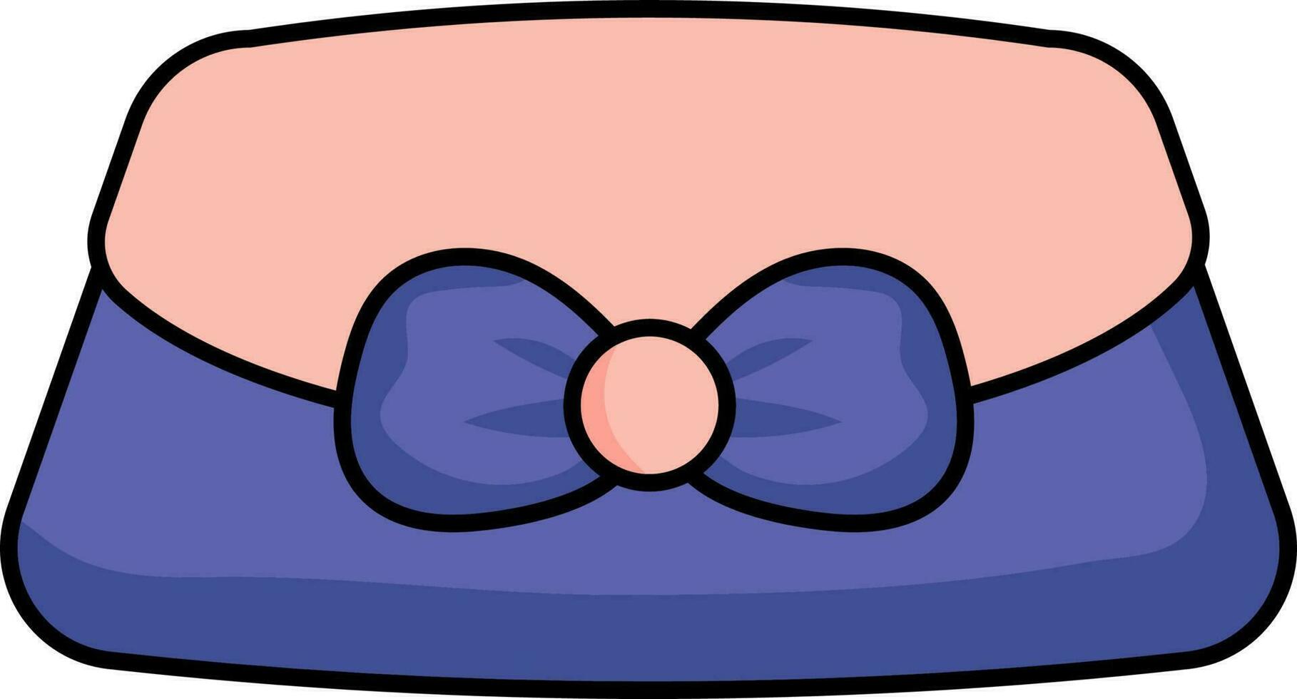 Female Bow Wallet Icon In Pink And Navy Blue Color. vector