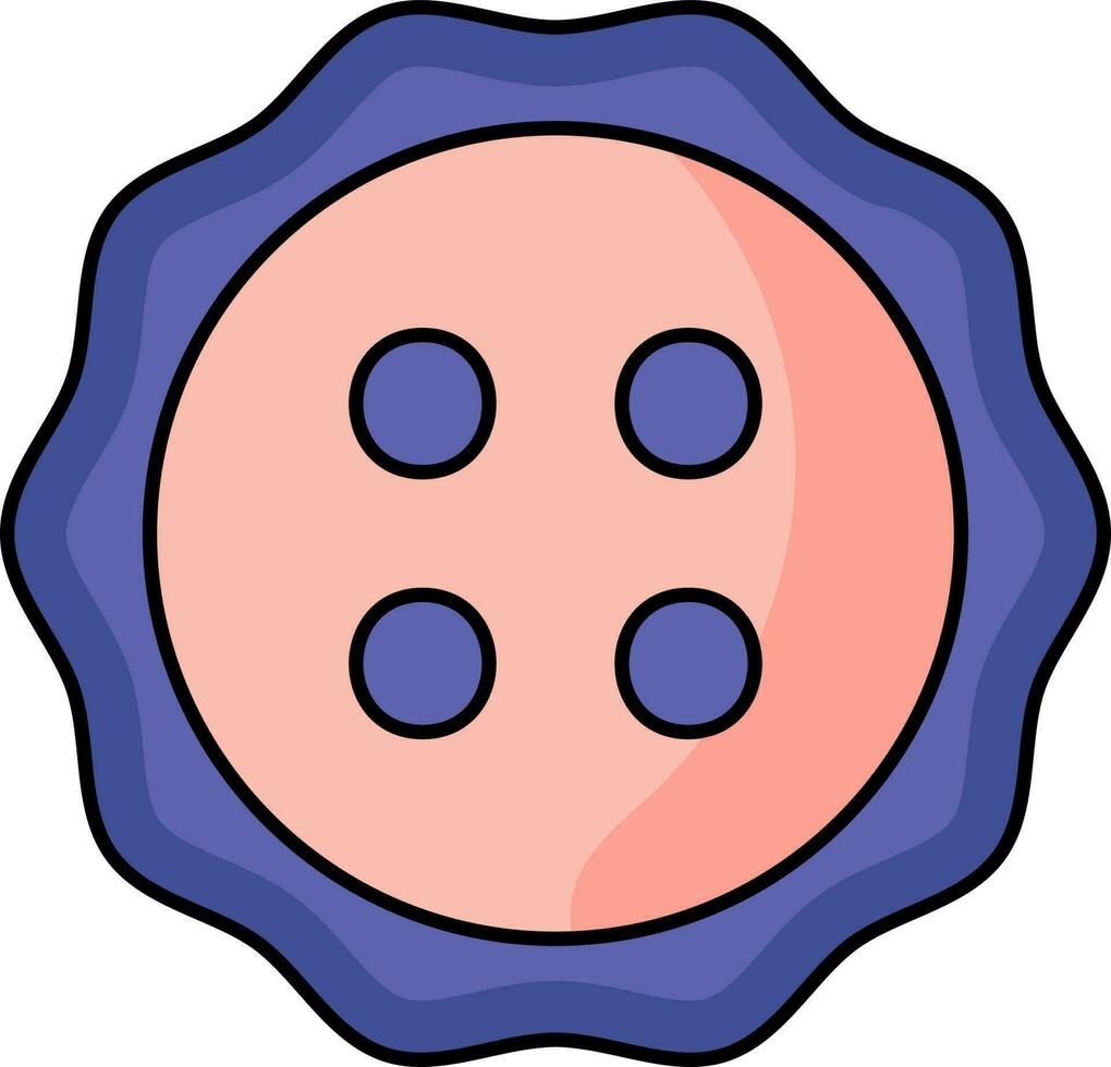 navuy azul y rosado paño botón icono en plano estilo. vector