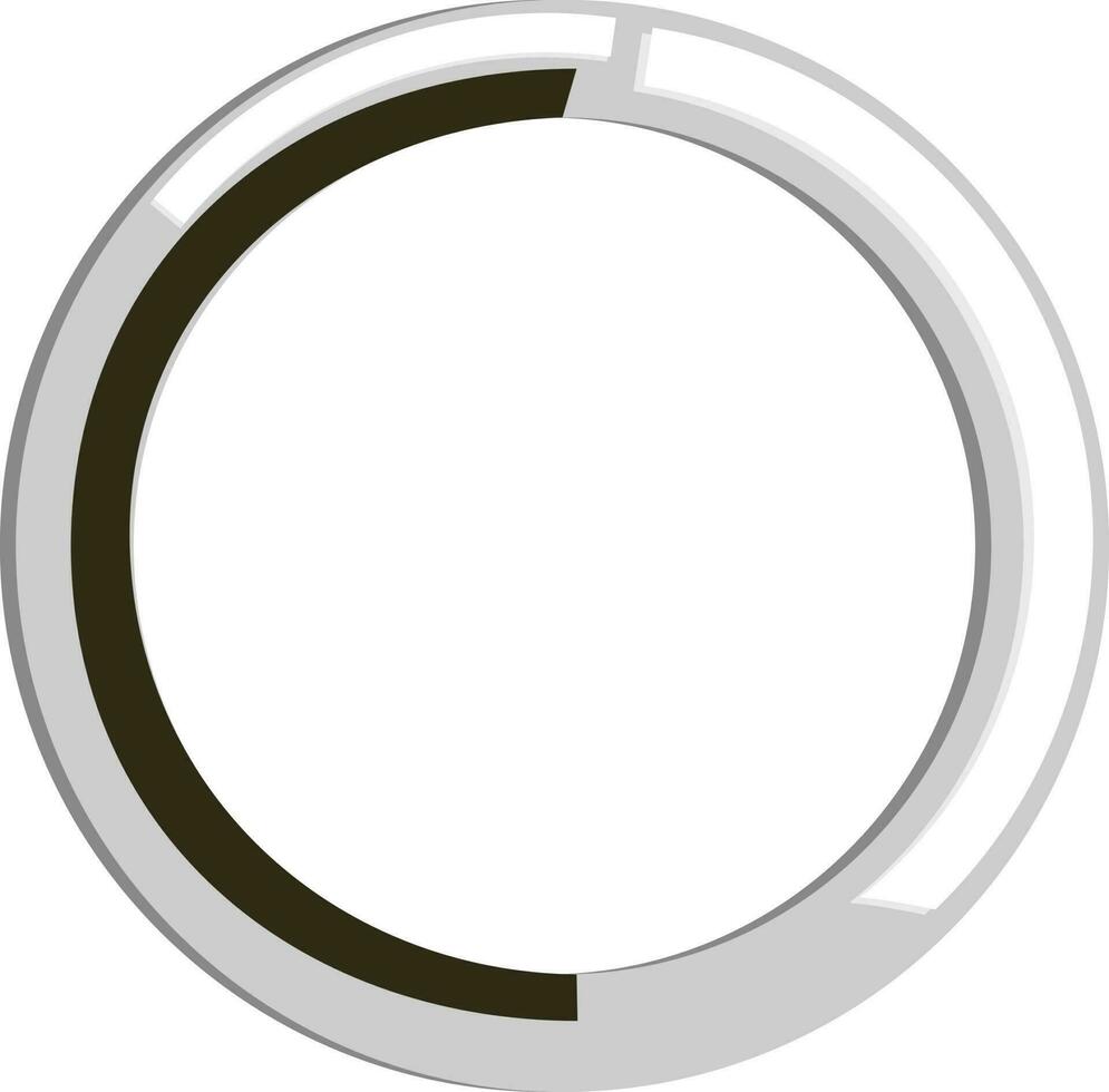 Isolated Round Mirror In Black And Silver Color. vector