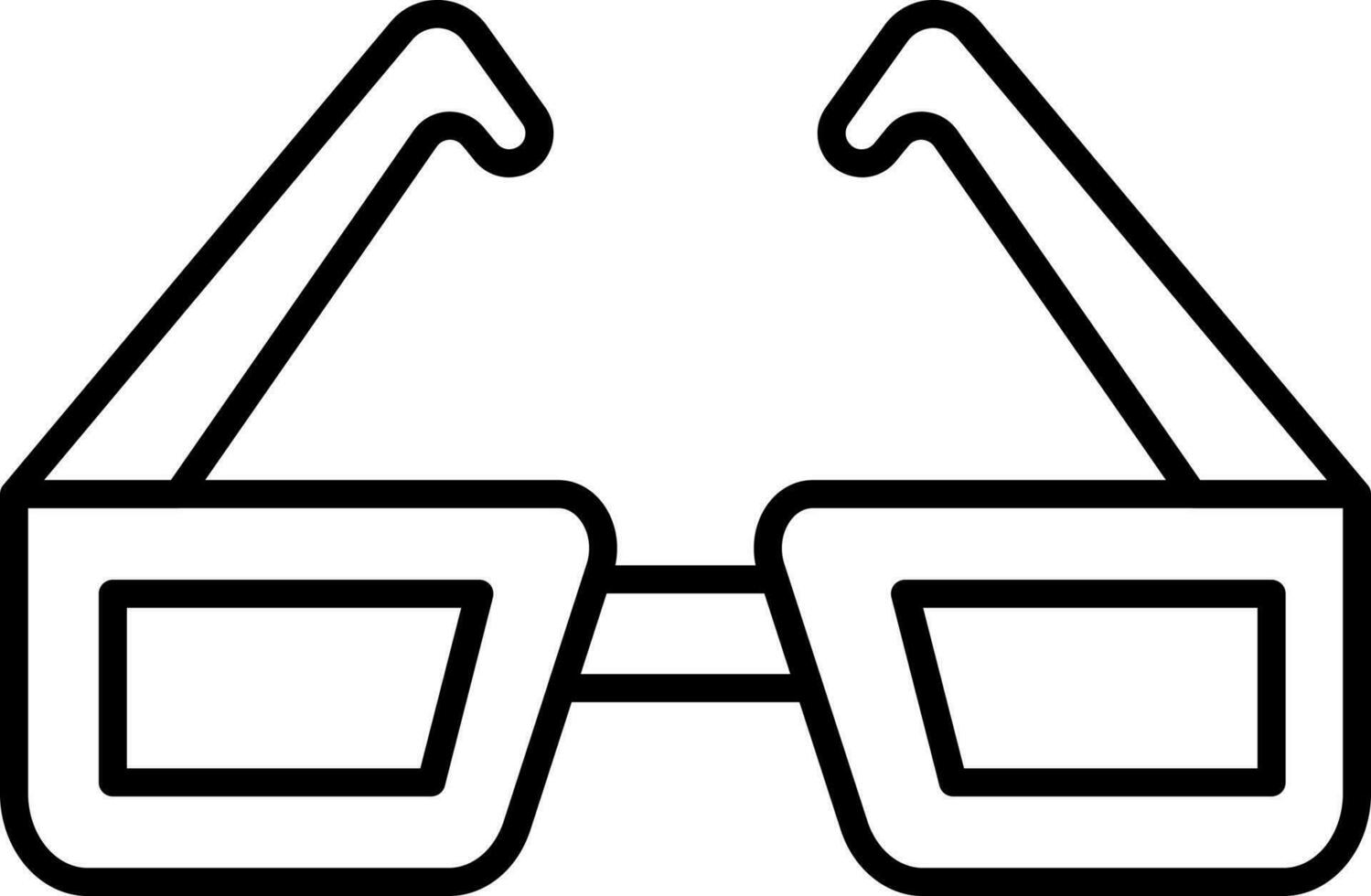 Isolated Goggles Icon in Black Line Art. vector