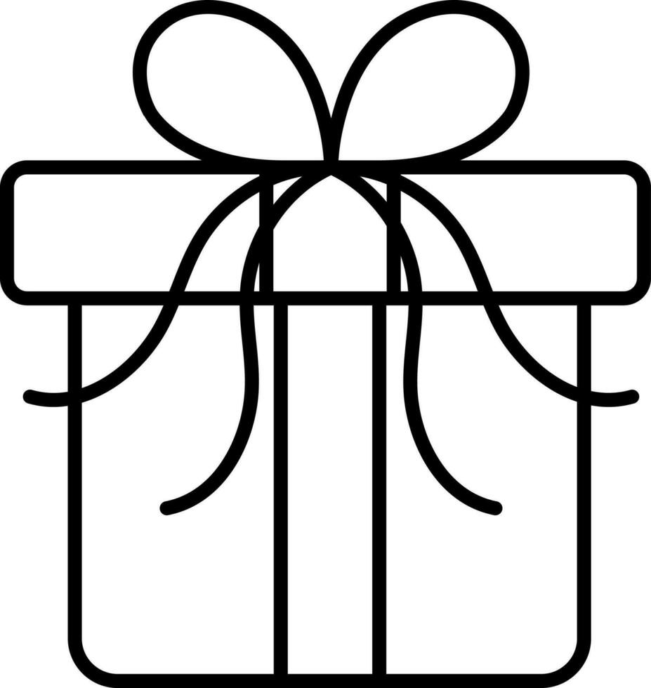 Illustration of Gift Box Icon in Thin Line Art. vector