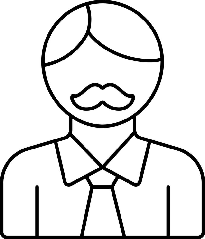 Isolated Father or Dad icon in Black Outline. vector