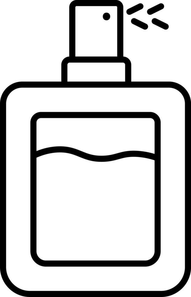 Isolated Perfume Spray Bottle Icon in Black Line Art. vector