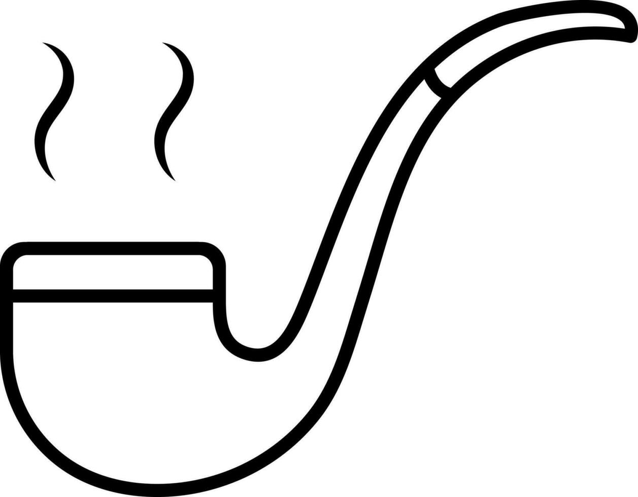 Isolated Smoke Pipe Icon in Black Line Art. vector