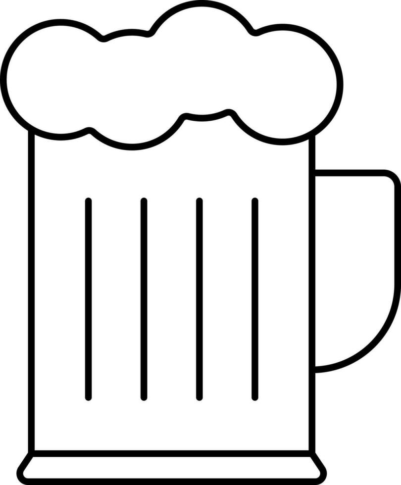 cerveza espuma vaso negro línea Arte icono. vector