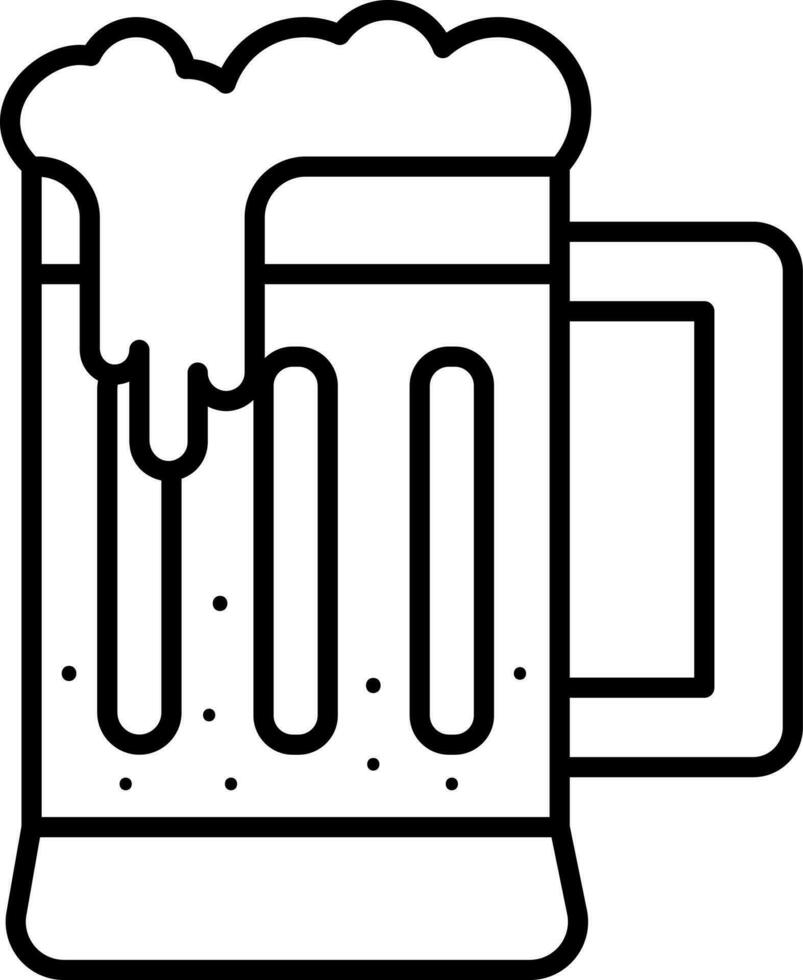 Beer Foam Glass Black Line Art Icon. vector