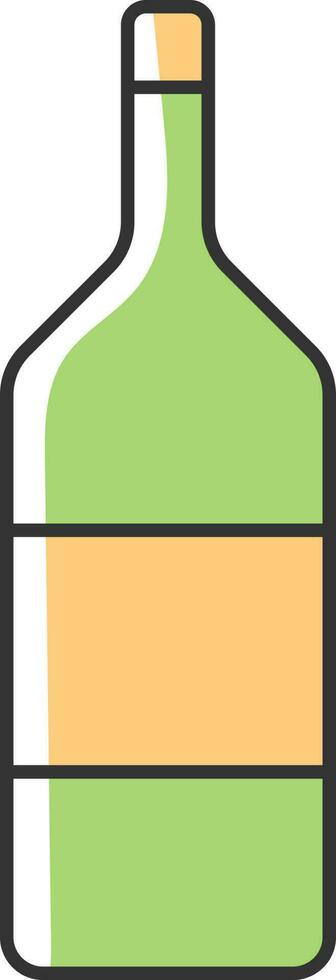 Wine Bottle Glass Red And Yellow Icon. vector