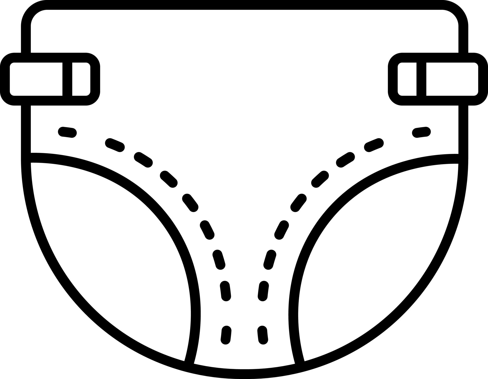 Disposable Adult Diaper or Nappy Icon in Thin Line Art. 24182940 Vector Art at Vecteezy