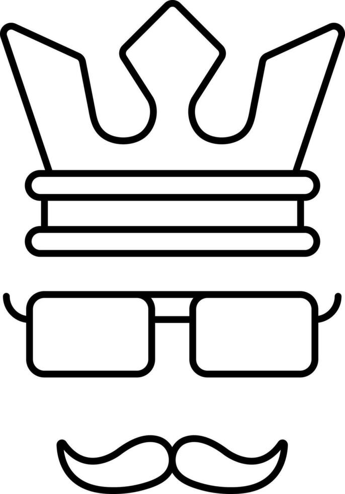 Isolated Dad Icon in Black Outline. vector