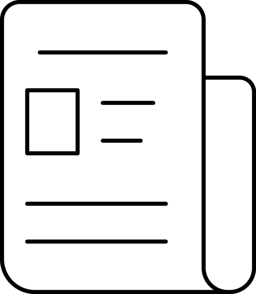 Isolated Bill or Invoice Icon in Thin Line Art. vector