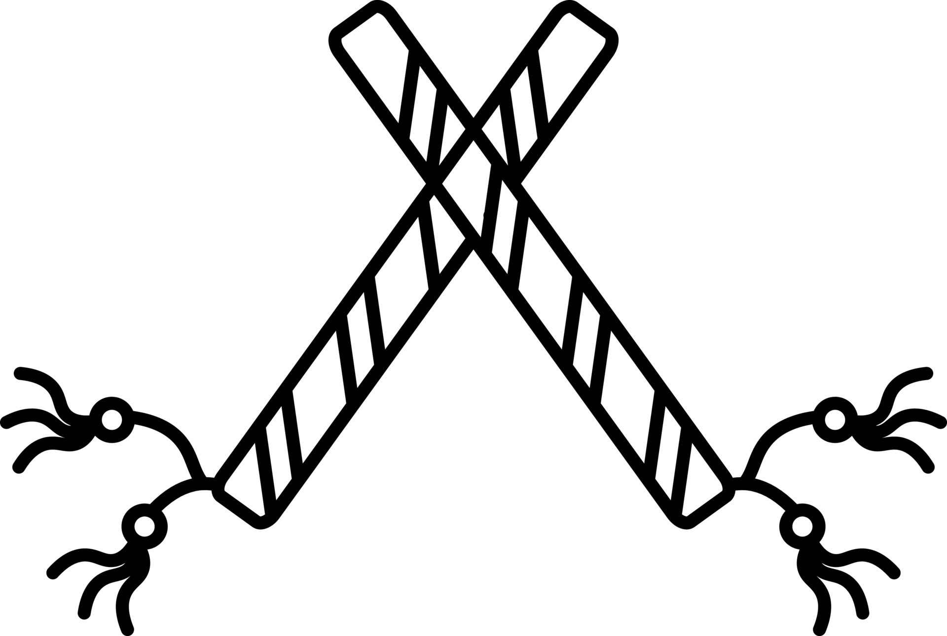 Cross Dandiya Sticks Icon In Thin Line Art. 24182984 Vector Art at Vecteezy