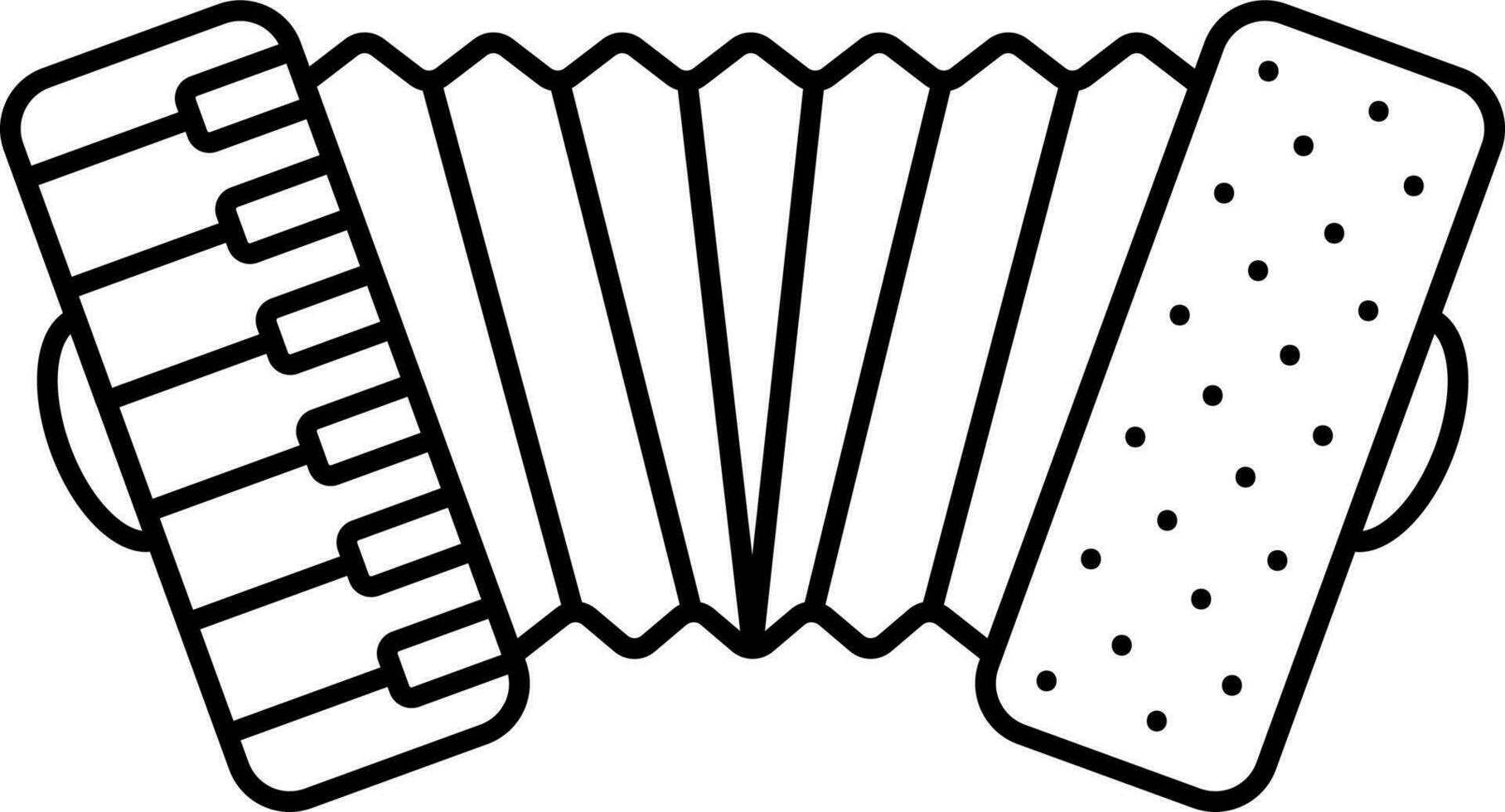 Isolated Accordion Black Thin Line Icon. vector