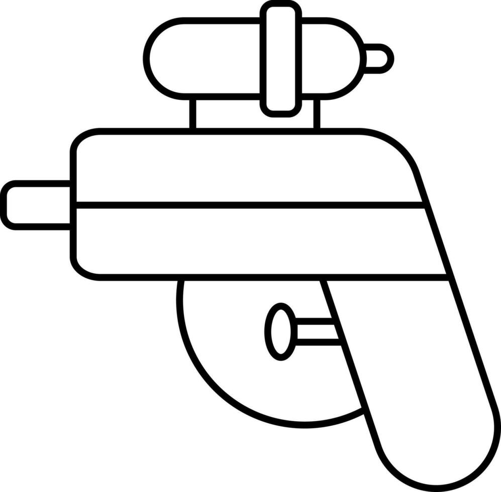Isolated Water Gun Icon In Black Thin Line Art. vector