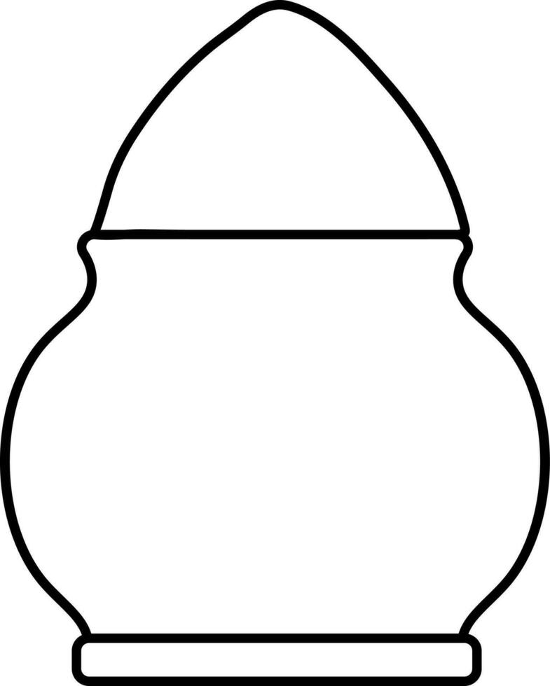 Dry Powder Clay Pot Black Linear Icon. vector