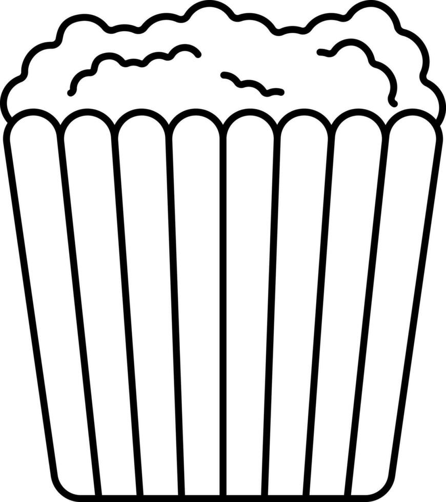Black Outline Popcorn Icon Or Symbol. vector