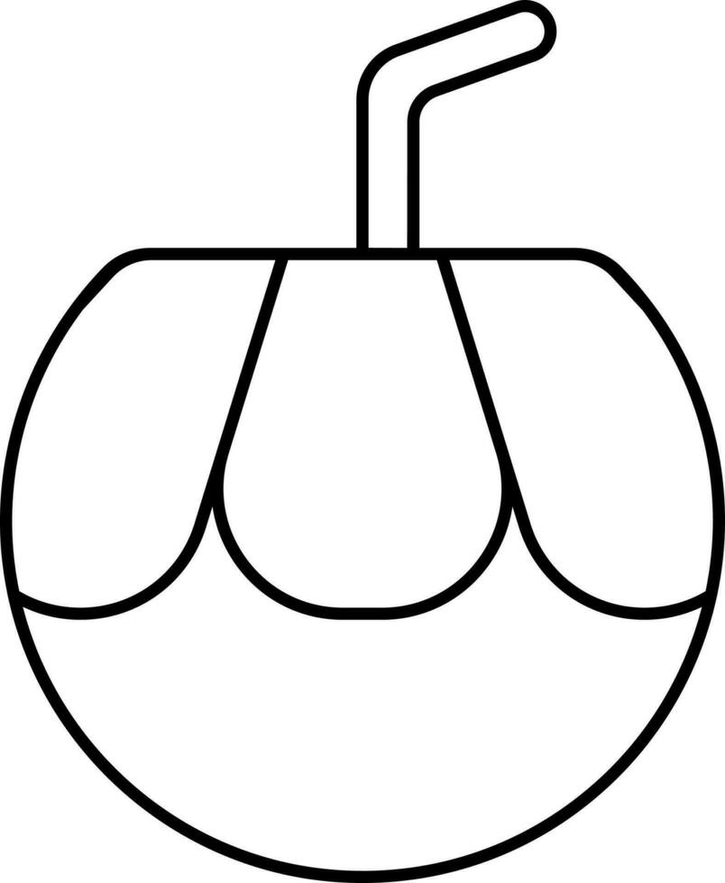 Isolated Coconut Drink Black Thin Line Art Icon. vector