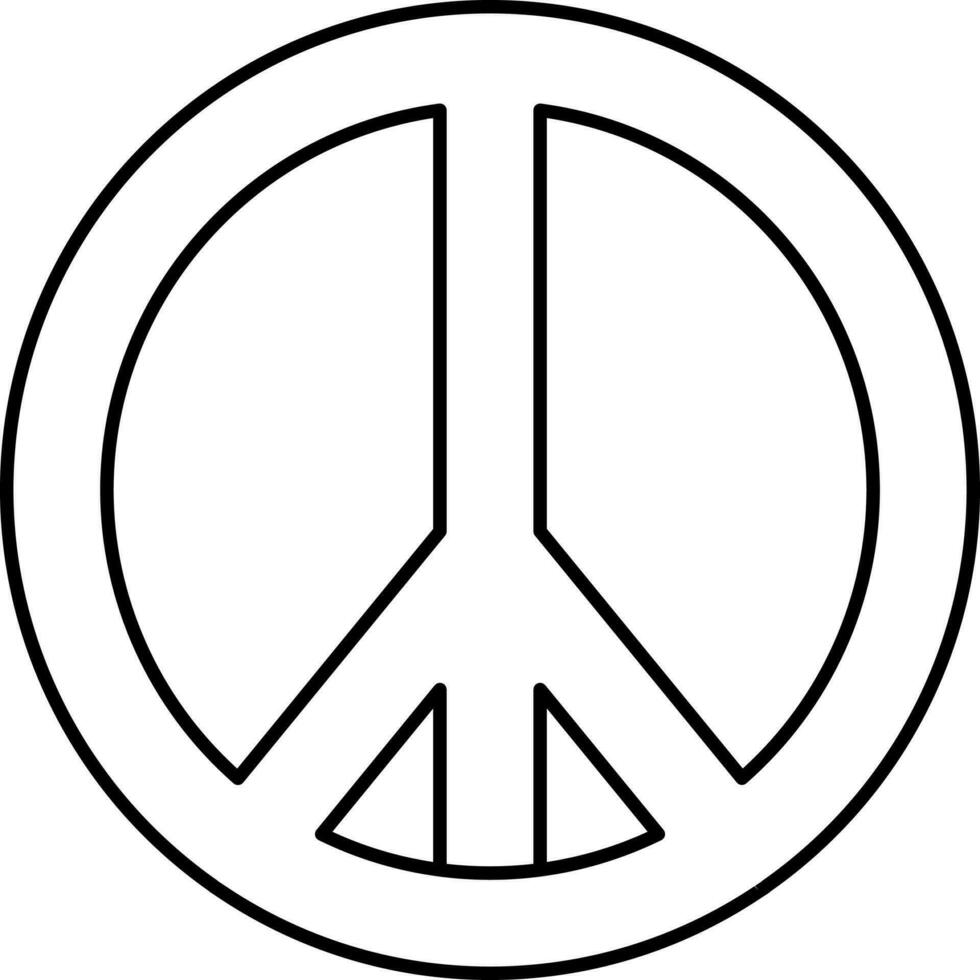 Peace Icon In Black Outline. vector