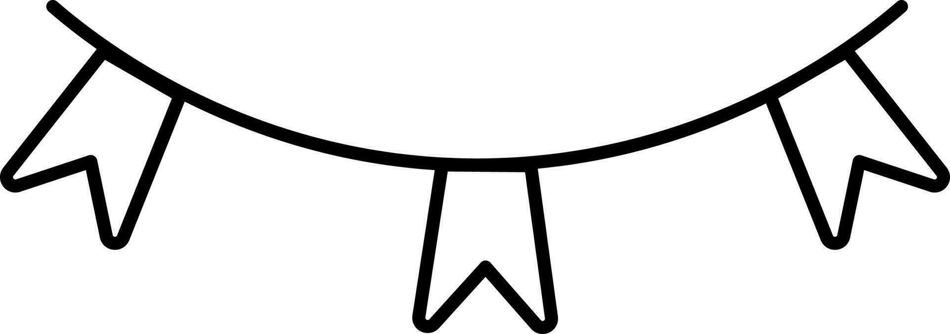 Hang Bunting Flag Thin Line Art Icon. vector